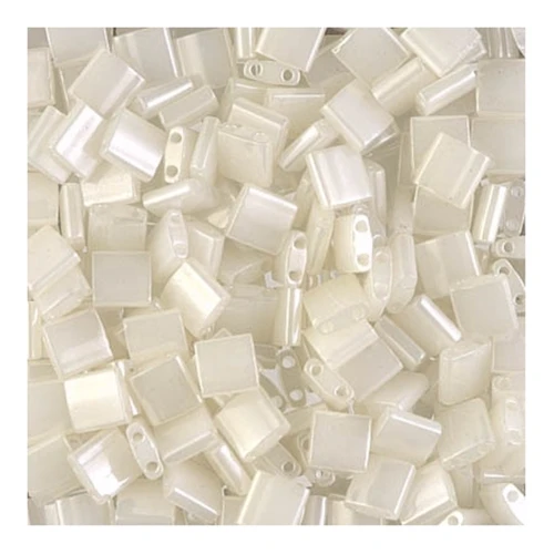 Miyuki Tila Beads 5x5x1.9 mm TL-0512 - White Alabaster Glazed Luster x10g
