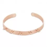 Brass cuff bracelet with 5 loops to customize 6,2x160 mm Rose Gold Tone x1