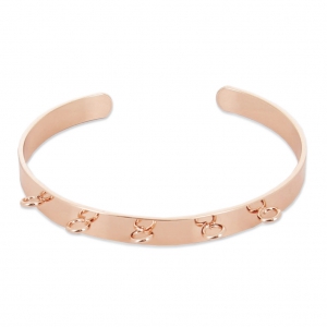 Brass cuff bracelet with 5 loops to customize 6,2x160 mm Rose Gold Tone x1