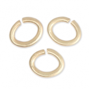 Small oval jumprings open 5x4x0.9 mm Matt Gold Tone x2g
