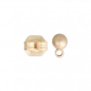 Ball metal earstuds with a loop 3.5 mm Matt Gold Tone x2
