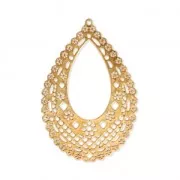 Round drop openworked Pendant 49x33 mm fine Gold plated x1