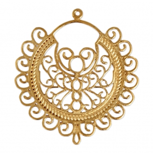 Ethnic spacer/pendant 16 loops 41 mm fine Gold plated x1
