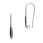Earwires with a feathers decor 22.50 mm Antique Silver Plating x2