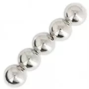 Round brass beads 2.5 mm Fine silver plating x100