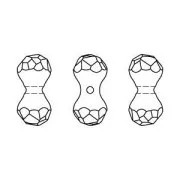 PureCrystal 5150 Modular Bead 11x6mm Black diamond x1