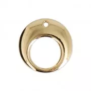 Round openworked brass sequin 14 mm Gold Tone x1