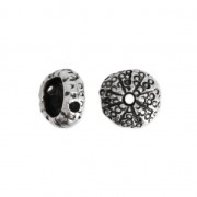 Metal sea urchin bead 11x5 mm for jewelry creation - Antique Silver Plating x1|raw }}