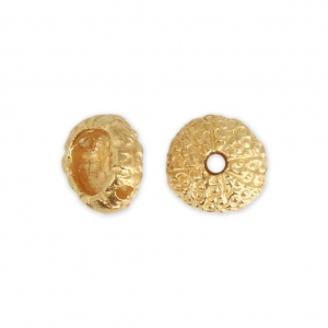 Metal sea urchin bead 11x5 mm for jewelry creation - fine Gold plated x1