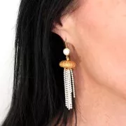 Metal sea urchin bead 11x5 mm for jewelry creation - fine Gold plated x1