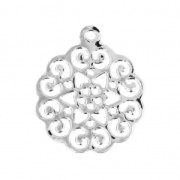 Light rose pendant 18x15 mm Silver Tone x1|raw }}