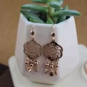 Metal drop charm 7 x 4 mm Matte Gold Tone x 4