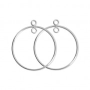 925 Sterling Silver Earring hoops / spacer - Made in Europe - 25 mm x2