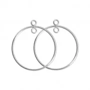 925 Sterling Silver Earring hoops / spacer - Made in Europe - 25 mm x2