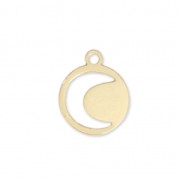 Brass moon charm 9.5 mm Gold Tone  x1|raw }}
