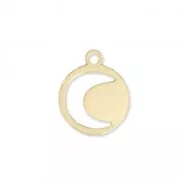 Brass moon charm 9.5 mm Gold Tone  x1