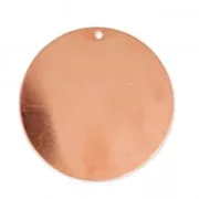 Copper round pendant base for enamel Powder Efcolor 51 mm x1