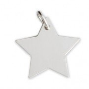 925 Sterling Silver Star charm to engrave - Made in Europe - 16 mm x1|raw }}