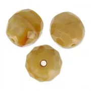 Fire Polished faceted round beads 10mm Cream Caramel x10