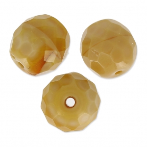 Fire Polished faceted round beads 10mm Cream Caramel x10