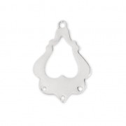 Spacer ethnic 3 loops 24 mm Fine silver plating x1