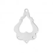 Spacer ethnic 3 loops 24 mm Fine silver plating x1