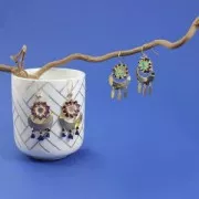 Hammered 5-hole half-moon spacer 13x19 mm fine silver plating x1