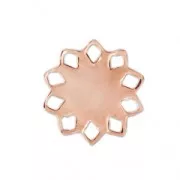 Filigree spacer rose shape 15 mm Rose Gold Tone x1