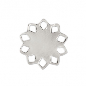 Filigree spacer rose shape 15 mm fine silver plating x1