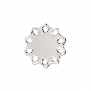 Filigree spacer rose shape 11 mm fine silver plating x1