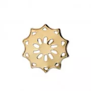 Filigree spacer star shape 15 mm fine Gold plated x1