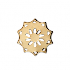 Filigree spacer star shape 15 mm fine Gold plated x1