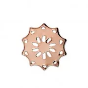 Filigree spacer star shape 15 mm Rose Gold Tone x1