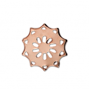 Filigree spacer star shape 15 mm Rose Gold Tone x1