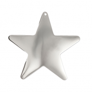 Brass star pendant 42x43 mm fine silver plating x1