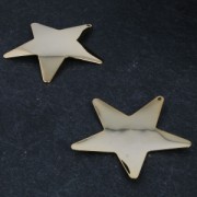 Brass star pendant 42x43 mm fine silver plating x1