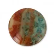 Resin cabochon imitation Gemstone 25 mm Jaspe Poppy x1