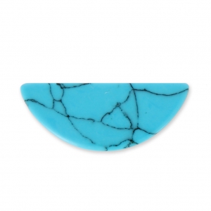 Half moon cabochon imitation Howlite tinted 28x11 mm Turquoise x1