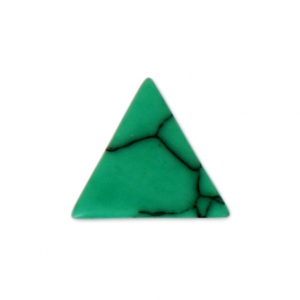 Triangle cabochon imitation Howlite tinted 8.5x8.5 mm Green x5