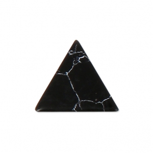 Triangle cabochon imitation Howlite tinted 8.5x8.5 mm Jet x5