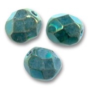 Fire Polished faceted round beads 6mm Green Iris x25|raw }}