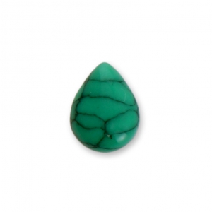 Pear shape cabochon imitation Howlite tinted 8x6mm Green x5