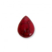 Pear shape cabochon imitation Howlite tinted 8x6mm Red Corail x5