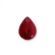 Pear shape cabochon imitation Howlite tinted 8x6mm Red Corail x5