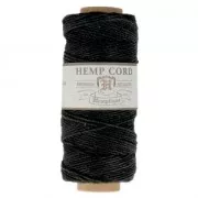 Black - 62 meters Bobbin of high quality twisted hemp Cord 1.1 mm Black 62 meters Bobbin of high quality twisted hemp Cord 1.1 mm Black