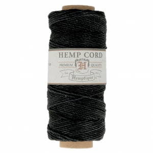 62 meters Bobbin of high quality twisted hemp Cord 1.1 mm Black