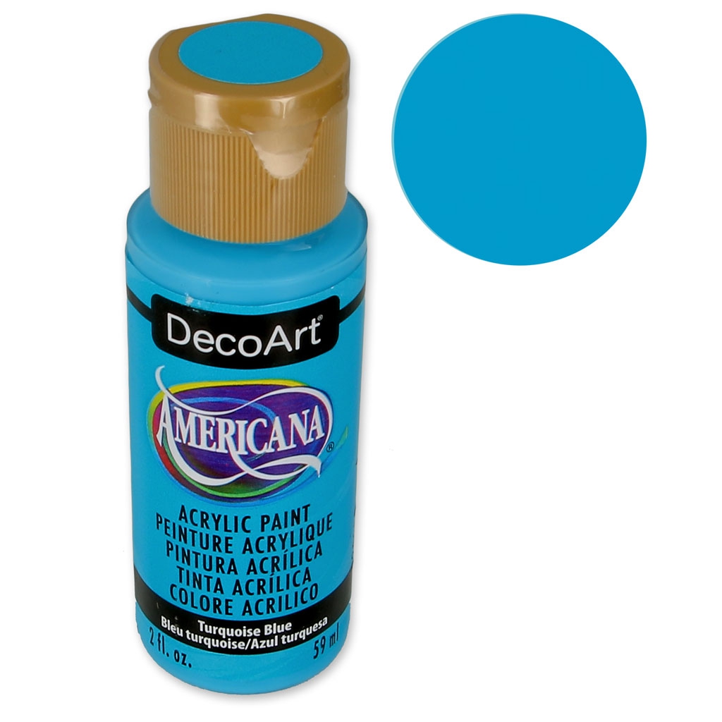 Acrylic Paint High Quality DecoArt Americana Turquoise Bluex5 