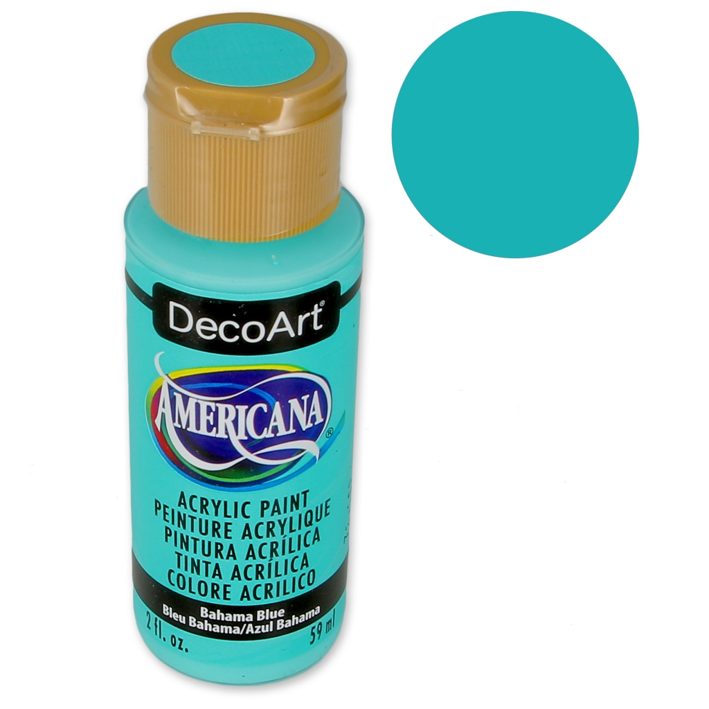 Acrylic paint high quality DecoArt Americana Bahama Bluex59ml