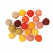 Assortment of woolfelt balls 15 mm Yellow Mix x20|raw }}