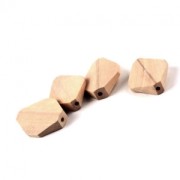 Natural wooden hexagonal beads 27x22 mm x10
